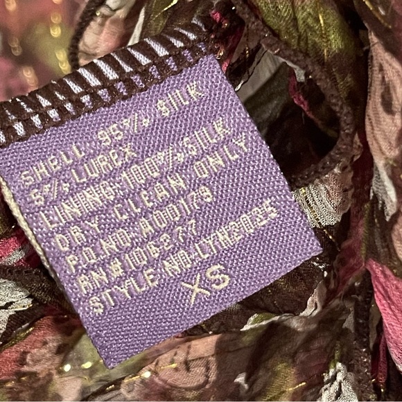 Hale Bob Silk Sheer Y2K Floral Long sleeve Blouse Size XS - Picture 8 of 9